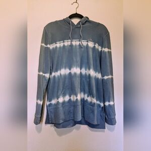 Vineyard Vines Blue and White Lightweight Tie Dye Hoodie Sweatshirt sz M